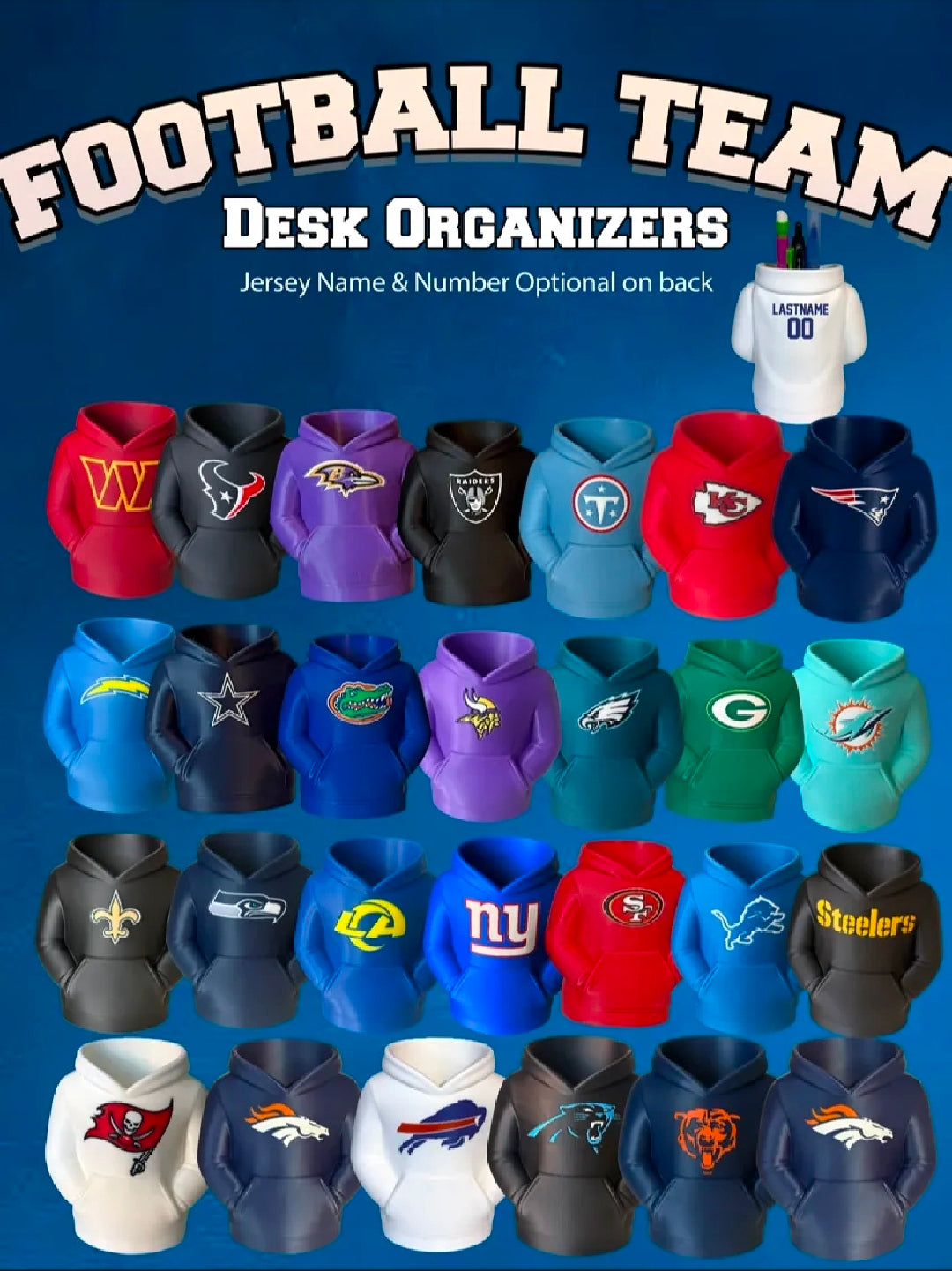 Personalized desk/pen holders