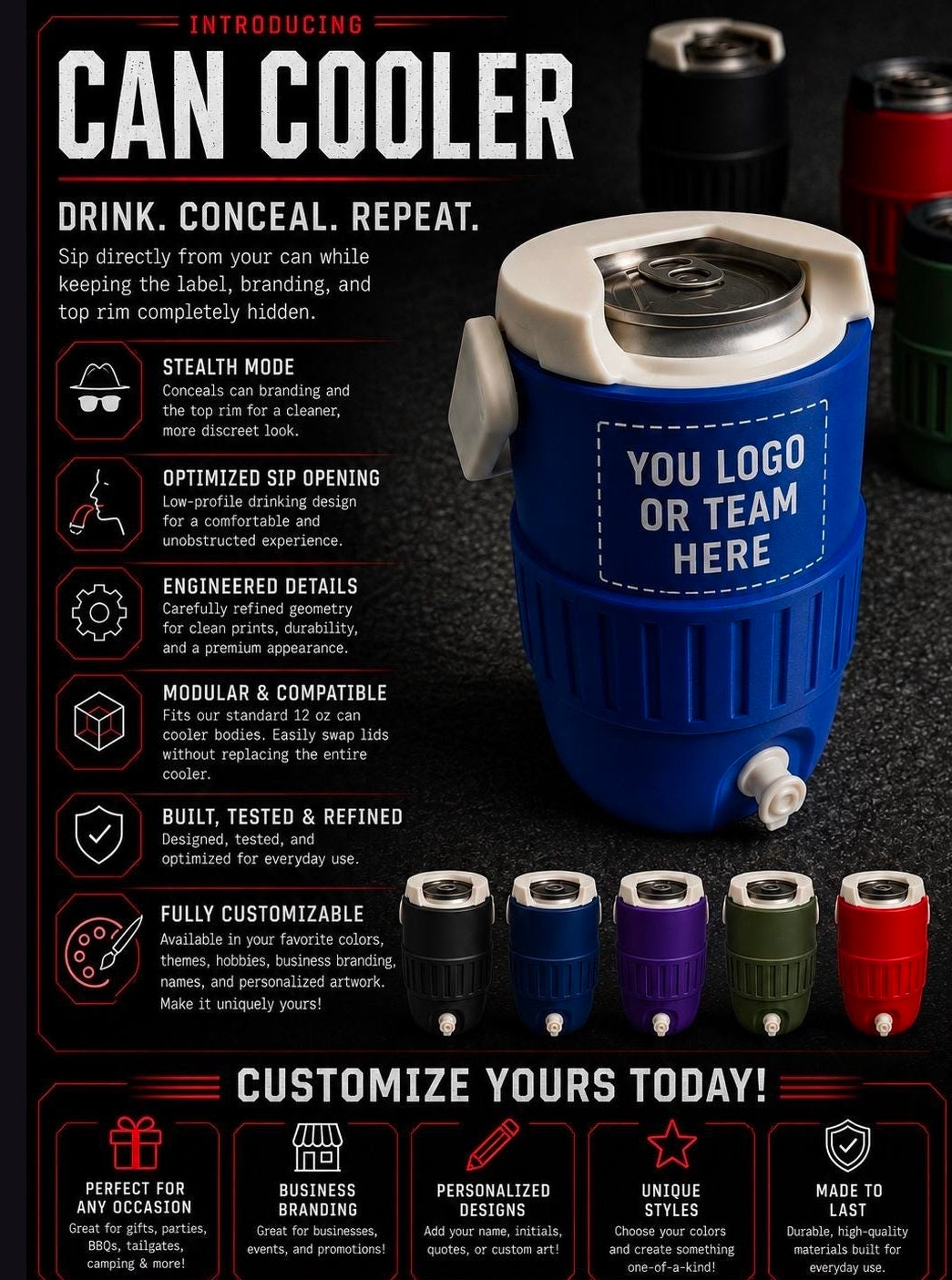 Personalized Can Cooler