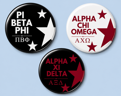 Custom Game Day & Greek Life Buttons