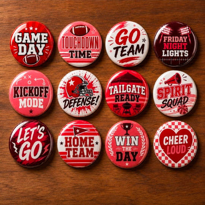 Custom Game Day & Greek Life Buttons